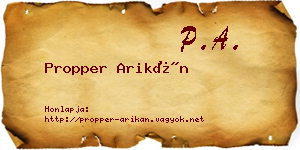 Propper Arikán névjegykártya